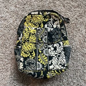Vera Bradley yellow and black floral small backpack